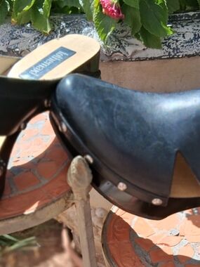 To the Max Black Studded Leather Clog Mules
